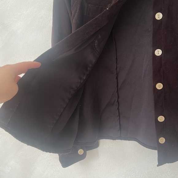 Newton Trading Co Vintage velvet corduroy chocolate brown jacket petite small - Picture 6 of 7